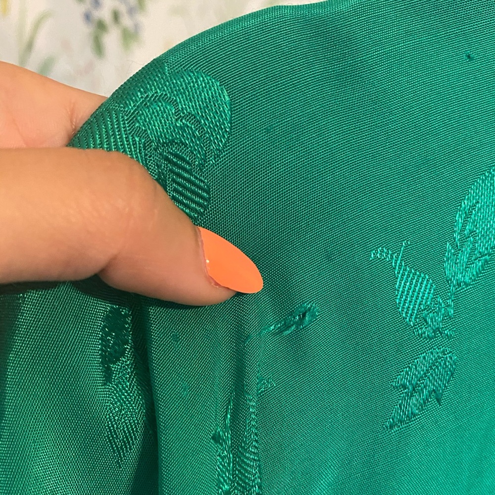 Vintage Green Floral Kimono Jacket Lightweight Rayon Robe Jodie Arden One Size - Picture 7 of 7